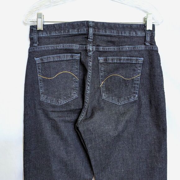 Lee Slender Secret Lower on the Waist Size 8Long Mid Rise Dark Wash Bootcut Jean - Picture 4 of 12